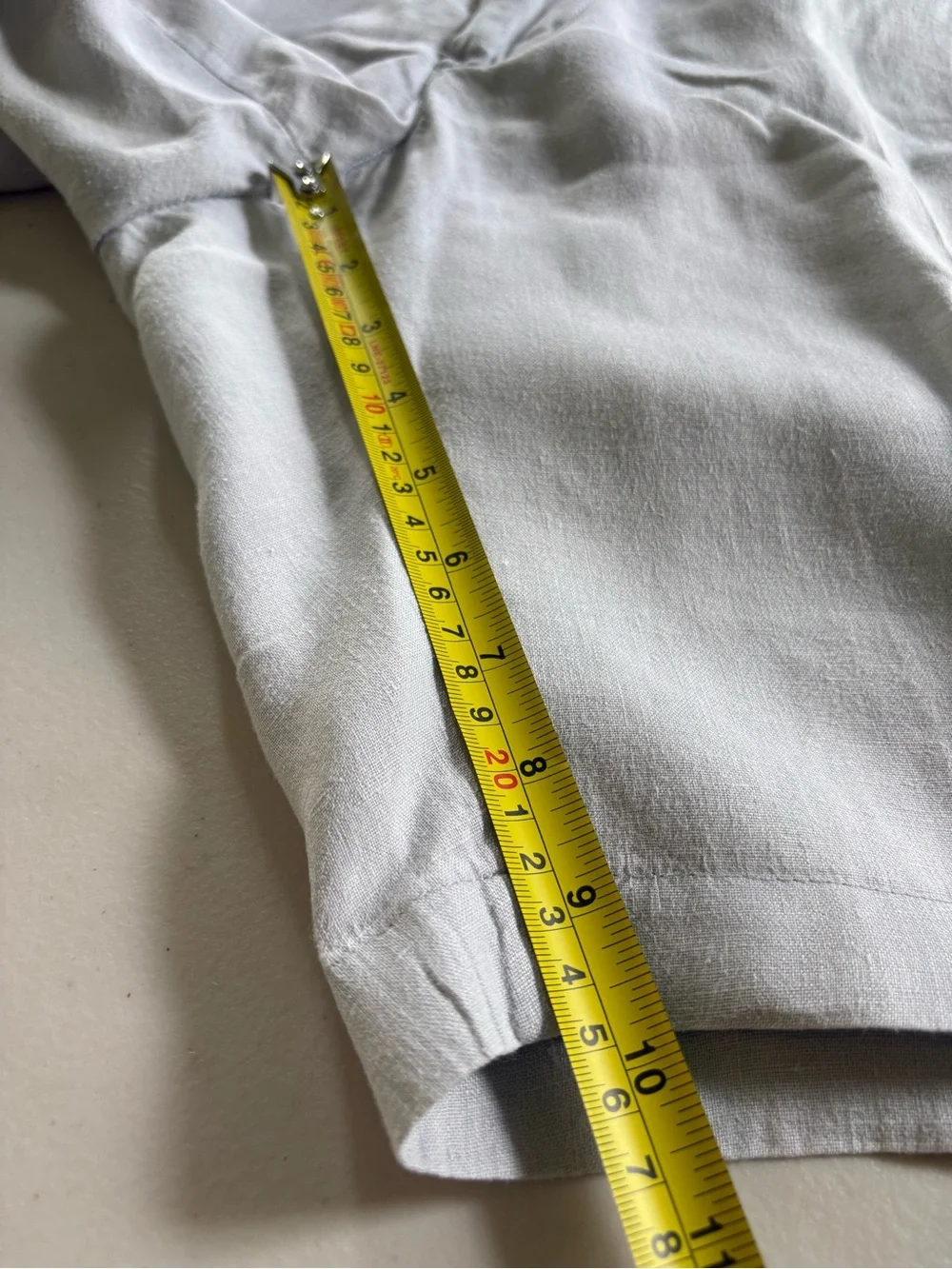 Ganesh - Men's Flat Front Linen Shorts. Size 40. Off White